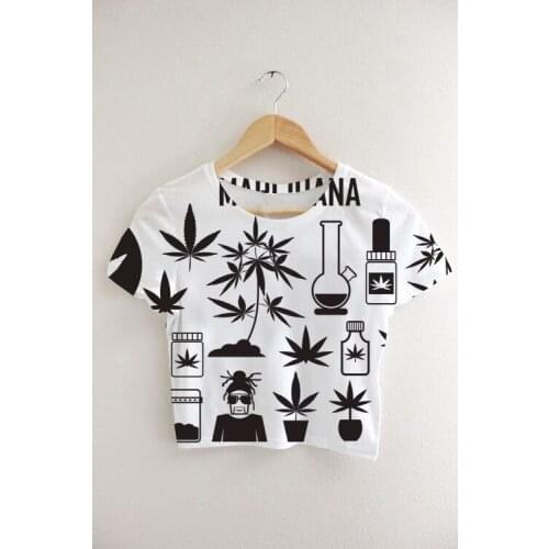 Custom Made Your Designs Sublimation Print Budd Fun - 420 Milk Silk Crop T-Shirt Tops