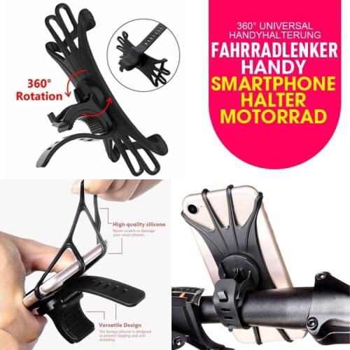Silicone Bicycle Phone Holder Motorcycle for IPhone 12 11 pro max 7 8 plus X Xr Xs Mobile Phone Stand Bike GPS Clip Quick Mount