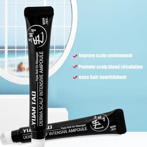 Hair Line Hair Growth Serum Derma Scalp Ampoule Roll Massager Hair Regrow Fast Triple Loss Essence Hair Y2F2