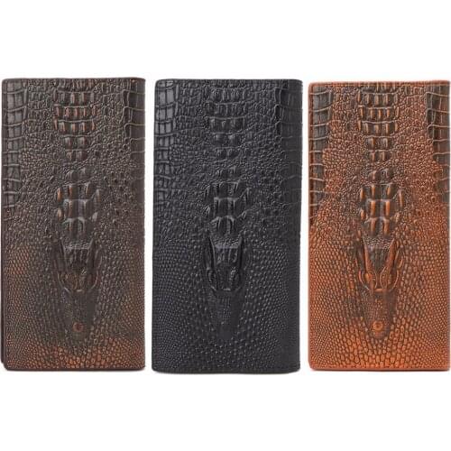 THINKTHENDO New Mens Luxury Long Clutch Wallet 3D Alligator Bifold ID Card Holder Purse Men Wallet Brand 3 Color