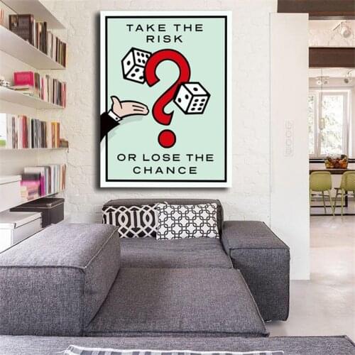 Take The Risk Or Lose The Chance Alec Monopolyingly Wall Art Canvas Posters Prints Painting Wall Pictures For Bedroom Decoration