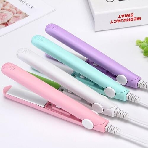 Good Quality electric 2 in 1 Hair straightener curler student portable mini Curling Iron iron Styling Tools plug gift Low power