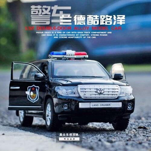 1:24 high imitation Toyota Land Cruiser police car alloy off-road vehicle model toy for children gifts