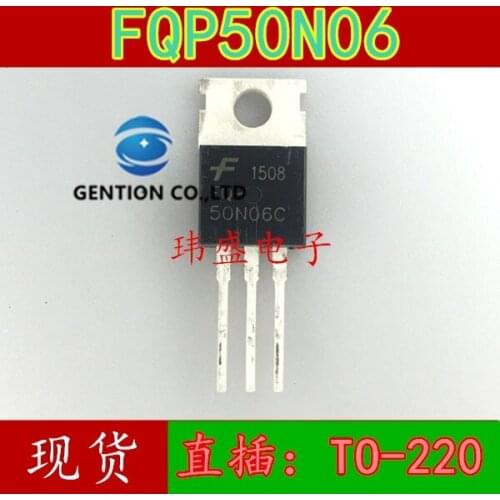 10PCS FQP50N06 field-effect tube 50N06 50A/60V TO220 in stock 100% new and original
