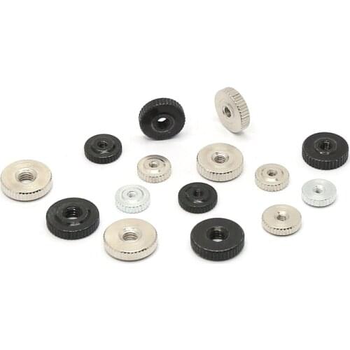 10PCS M2 M2.5 M3 M4 M5 M6 Knurled Thumb Nuts Thin Type Hand Grip Knobs Nut Zinc/Ni-Plated