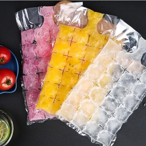 10pcs Ice Cube Mold Disposable Self-Sealing Ice Cube Bags Transparent Faster Freezing Ice-making Mold Bag Kitchen Gadgets