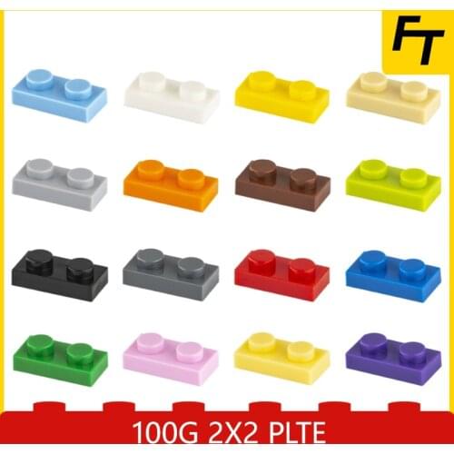 100g Small Particle 3023 1x2 Plate Brick Building Block Parts DIY Building Blocks Compatible with Creative Gift Castle Toys