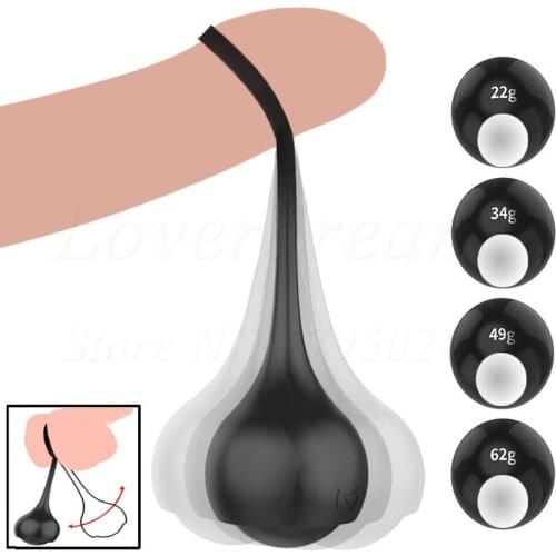 4 pcs/set Male Penis Dumbbell Cock Ring Delay Lasting Enhance Hard Glans Trainer Ball Stretcher Chastity Belt Sex Toys For Men