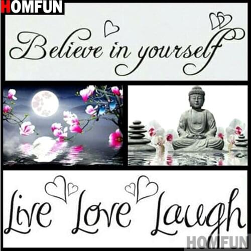 Homfun Full Square/Round Drill 5D DIY Diamond Painting "Religious Buddha" 3D Embroidery Cross Stitch Home Decor Gift A11652