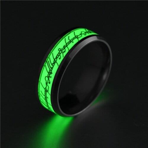 BAECYT Jewelry Lot Rings One Ring 316L Stainless Steel Fashion Luminous Glowing Men Ring Women Popular Dropshipping