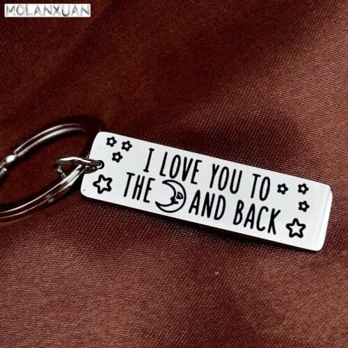 Letter Keychain Man Lovers Key Chain Women I Love You To The Moon and Back Key Holder High Quality Keyring Fashion Porte Clef