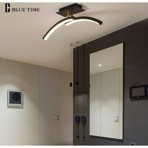 Black Gold Modern Led Ceiling Lights For Living room Bedroom Corridor Kitchen Light Home Ceiling Lamp Aluminum Lustre 110V 220V