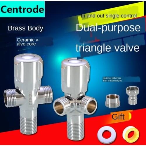 Toilet washing machine one in and two out dual-use triangle valve diverter valve hose one minute two way diverter valve switch