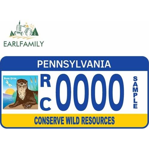 EARLFAMILY 13cm x 6.4cm for Pennsylvania Sample The Otter Funny Car Stickers Vinyl Car Wrap Fashion Personality Creative Decal