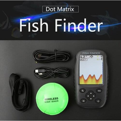 English Instrudement New Host Sensor Double Charging Wireless Dot Matrix Fish Finder Sunlight Visible