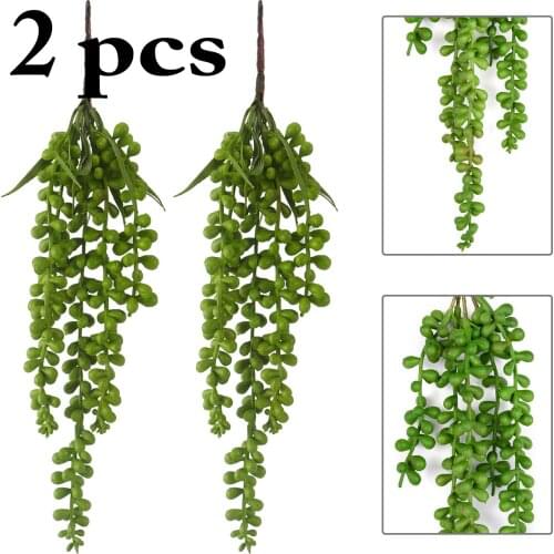 Artificial Hanging Plant Set Fake Succulent String Of Pearls Hanging Plant Artificial Lover Tears Succulent Plant For Home Decor