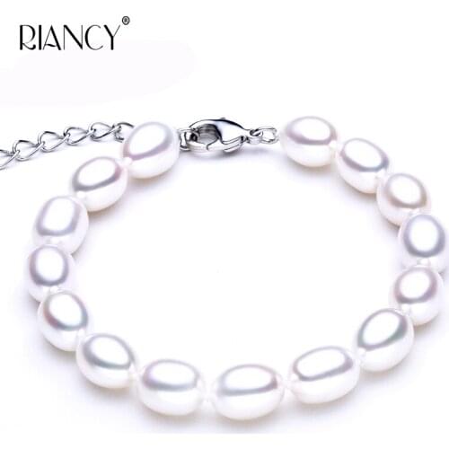 Classic 8-9mm Natural Freshwater Pearl Bracelets For Women White/multicolor Pearl Jewelry 18cm+4cm Extended Chain