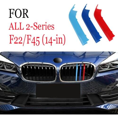 3pcs ABS Clips For BMW 2 Series F22 F45 F23 2019 2020 2014-2018 Car Racing Grille Strip Trim M Powerful Performance Accessories