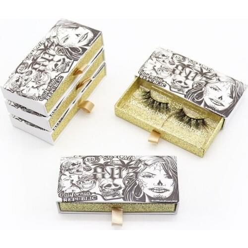 Cartoon Theme Eyelash Box 100% Real Handmade Mink Lashes 3D Eyelashes Custom Lash Packaging Box Case Wholesale Free Tray