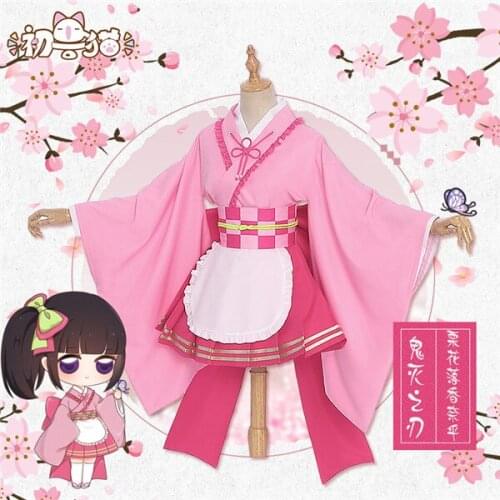 Anime Demon Slayer Cosplay Costume Tsuyuri Kanawo Kibutsuji Muzan Kochou Shinobu Maid outfit full sets A
