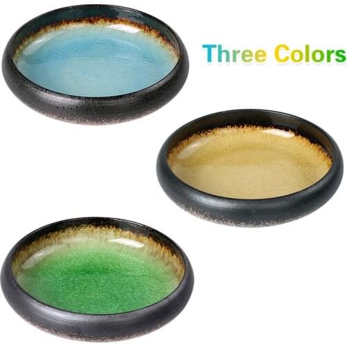 Creative Kiln Ice Split Glaze Ceramic Plate Japanese Sushi Sashimi Plate Dish Salad Plate Cake Pastry Fruit Cake plate