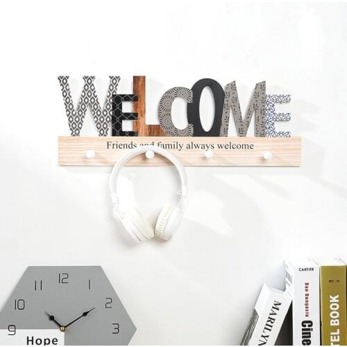 French alphabet art deco hook living room clothing shop coat hook bedroom wooden entry key hook home decor