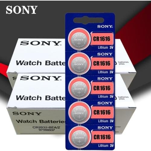 200pc Sony 100% Original CR1616 Button Cell Battery For Watch Car Remote Key cr 1616 ECR1616 GPCR1616 3v Lithium Battery