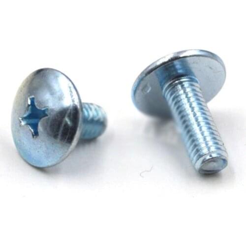 M3 Phillips Screws Truss Screw Big Round head Bolts Galvanized 100Pcs