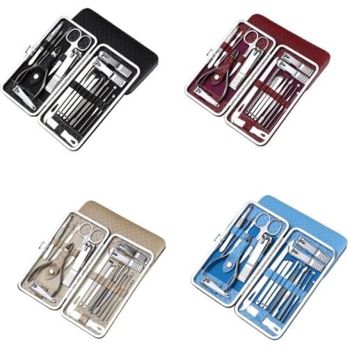 Manicure Set Nail Clippers19 PCS Pedicure Kit Stainless Steel with Premium Travel Case for Women/Men Lifetime Use Gift