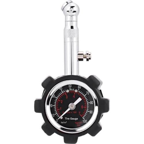 Tire Pressure Gauge Manual Hand 0 - 100PSI Tire Air Pressure Gauge Meter Tester for Auto Car Truck Motorcycle Bike