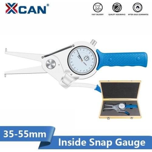 XCAN Gauge Dial Internal Caliper 35-55mm 0.01mm Shockproof Micrometer Inside Snap Gauge for Internal Diameter Measuring Tools