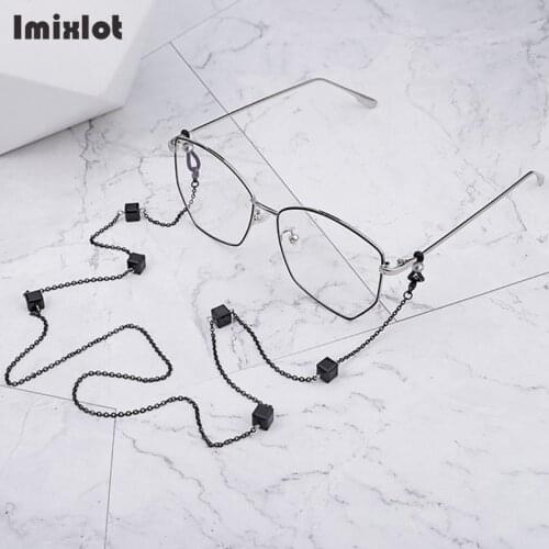 Fashion Chic Womens Square Crystal Sunglasses Chains Reading Beaded Glasses Chain Eyewear Cord Holder Eyeglass Lanyard Necklace