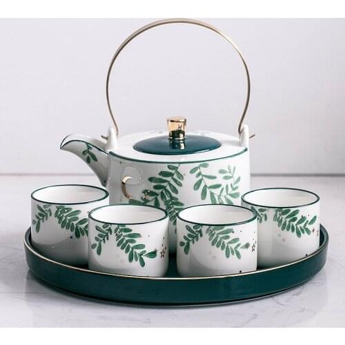 Japanese tea pot cup making set household water flower teapot teacup tray ceramic household afternoon teaware