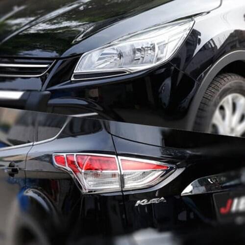 For Ford Kuga Escape 2013 to 2018Car Rearview mirror cover Trim Rearview mirror Decoration Front+Rear headlight Lamp Cover trim