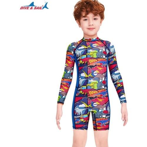 New Kids Surfing WaterProof Diving Suit Sunscreen Swimming Wear Long Sleeve Fast-Drying Children Jellyfish Surfing RashGuard