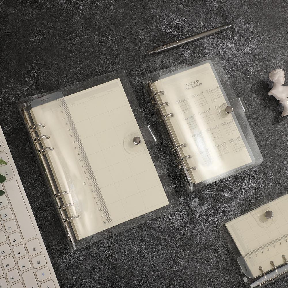 Transparent loose leaf binder loose strap loose leaf inner core A6 A7 note book journal a5 planner office supplies