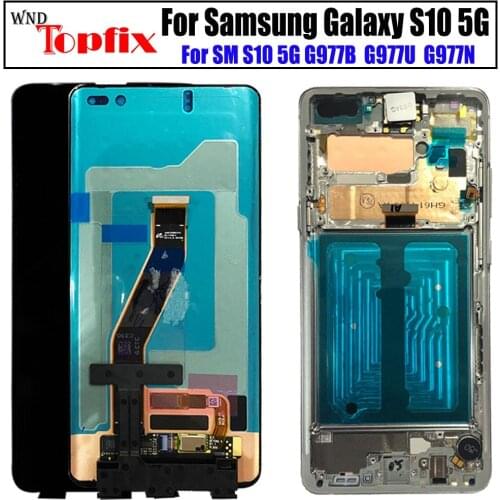 Super AMOLED For Samsung Galaxy S10 5G LCD Display + Touch Screen Digitizer Assembly For 6.7" Samsung S10 5G Lcd G977N G977U LCD