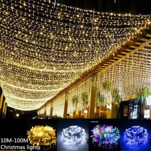 10M 100M Led String Garland Christmas Tree Fairy Light Chain Waterproof Home Garden Street garland garden decoration outdoor