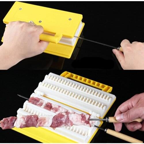 Barbecue Stringer Skewers Kebab Maker Box Machine Beef Meat Vegetable String Grill Barbecue Kitchen Accessories BBQ Gadget