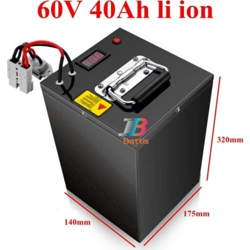 Waterproof 60v 40ah lithium ion bateria li ion BMS for 4000W 3000W Tricycle scooter bike Motorcycle go cart +5A charger
