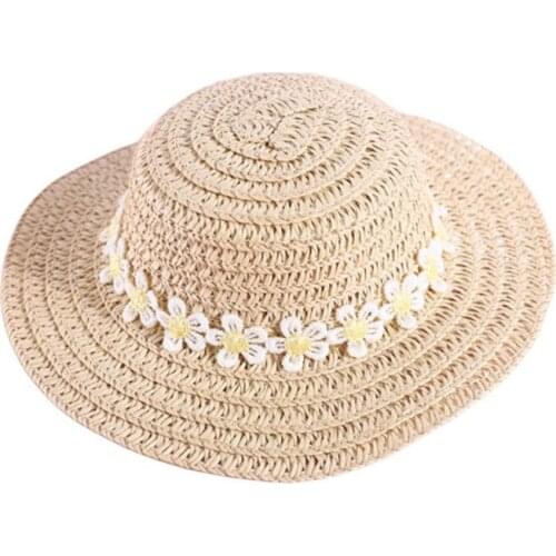 1PC Cat Straw Hats Colorful Pompom Adjustable Handmade Wide-brimmed Beach Outdoor Summer Party Woven Sun Caps Pets Supplies