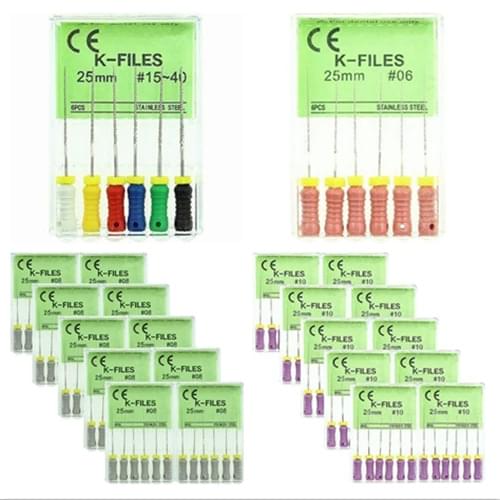 10packs Dental K-Files Endodontic Root Canal K-File (Hand Use) 21/25/31mm stainless steel endo files Instruments Dentist Tools