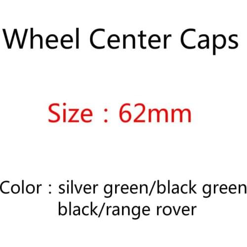 4pcs/lot 62mm 63mm Black Silver Green Wheel Center Cap Emblem Badge Hub Caps for Land rover Range Rover