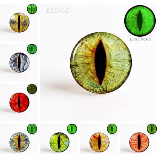 5PCS Dragon Eyes Luminous Glass Convex Cabochon Dome 25MM DIY Pendant Jewelry Supply Craft Supplies Gift