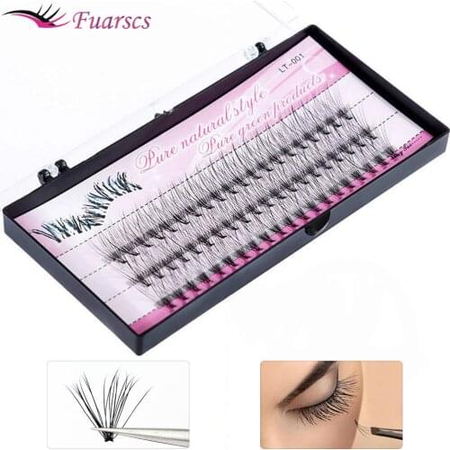 10/12mm Fake Eyelashes 60pcs Natural False Eye Lashes Grafting Eyelashes Extension Tools Women Makeup Beauty Eye Lashes Set