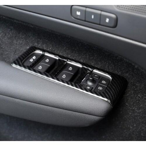For Volvo XC40 XC 40 2019 2020 Carbon Fiber Car Interior Accessories Decoration Door Window Switch Cover Trims LHD