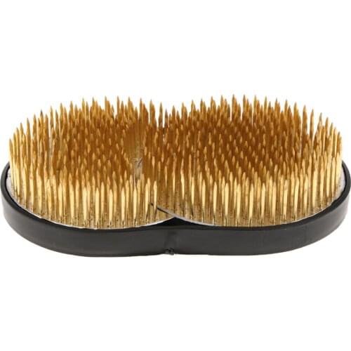 Anti-rust Moon Sun Shape Flower Frog Japanese Flower Arrangement Tool with Slip-resistant Rubber Base