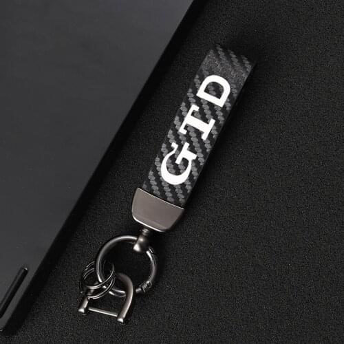 Car High-end sports customized carbon fiber leather keychain jewelry For Golf 4 5 6 7 Mk3 Mk4 Mk5 Mk6 Mk7 GTD car accessories