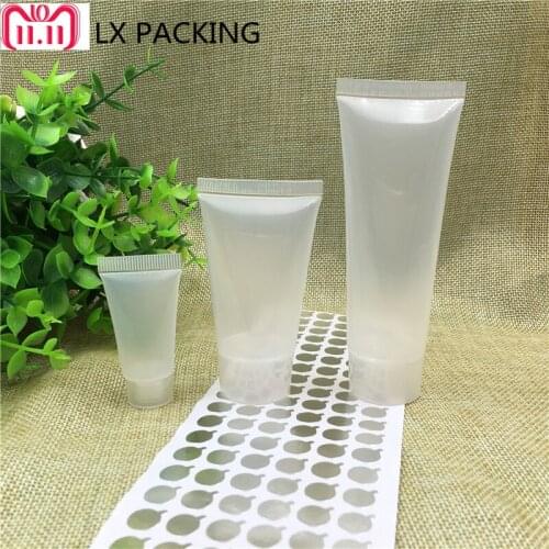 Free Shipping 15ml 30ml 50ml 100ml Clear Lucency Tube Bottles Clamshell Lid Hand Cream Pomade Buter Empty Packing Bottles