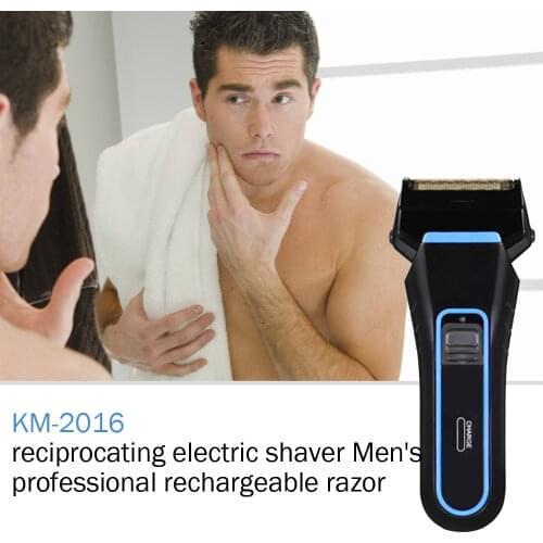 KM-2016 Electric Shaver Double-blade Reciprocating Shaving System Mens Professional Rechargeable Razor Razor Blade Set
